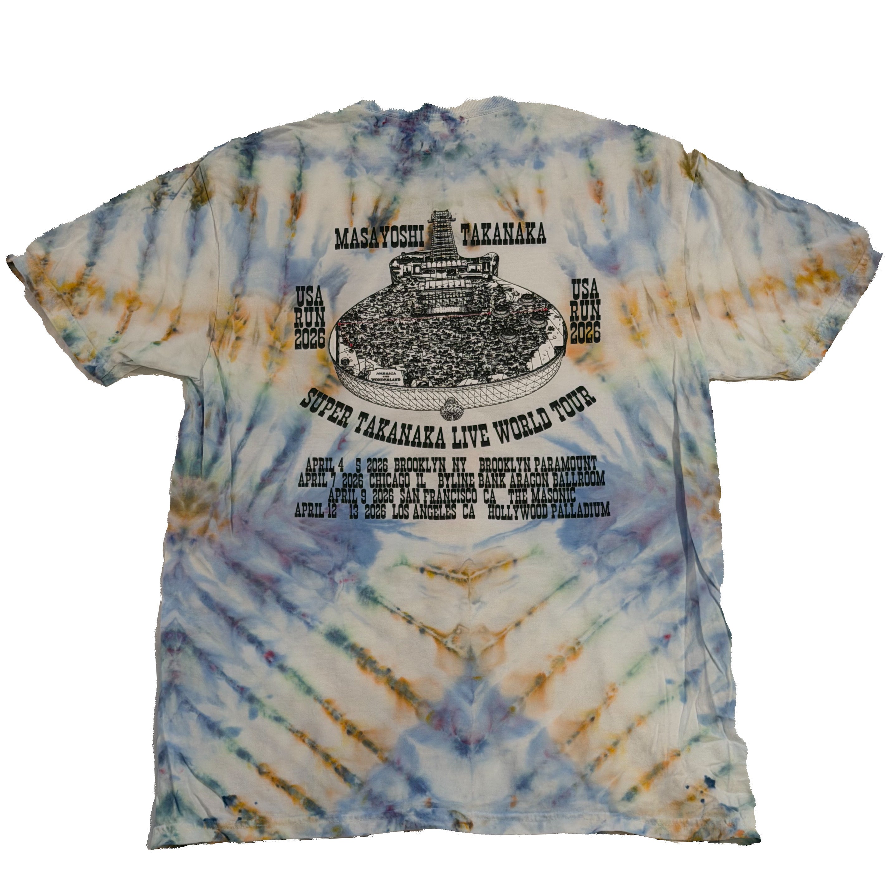 masayoshi world tour/usa run tie dye short sleeve (READY TO SHIP)